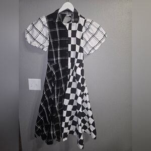 Christopher John Rogers For Target Checkered And Plaid Puff Sleeve Dress Size 8